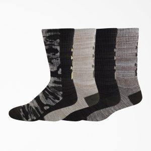 Logo Camo Crew Socks. Size 6-12. 4-Pack