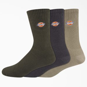 Dickies Embroidered Crew Socks. Size 6-12. 3-Pack