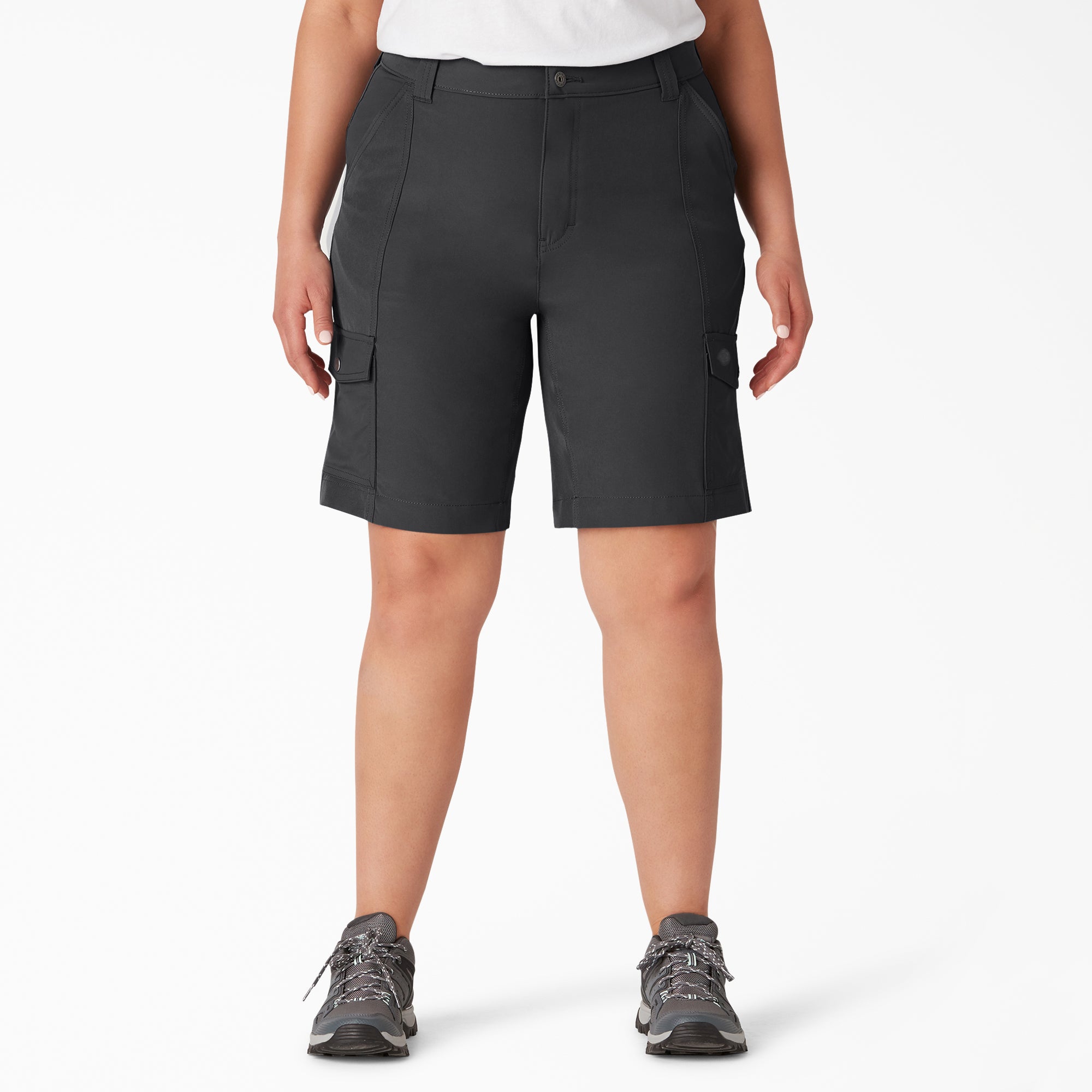 Women's Plus Cooling Slim Fit Cargo Shorts. 10
