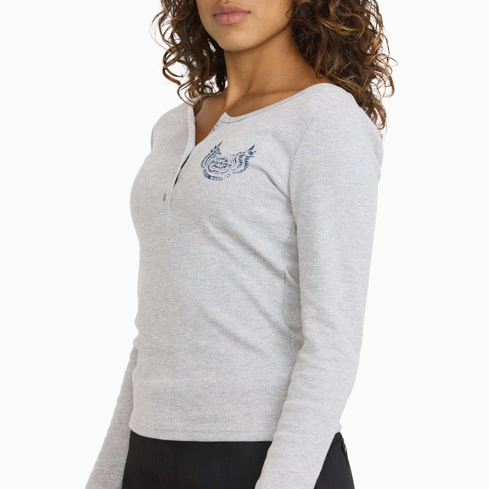 Juniors Long Sleeve Fitted Henley - Image 5