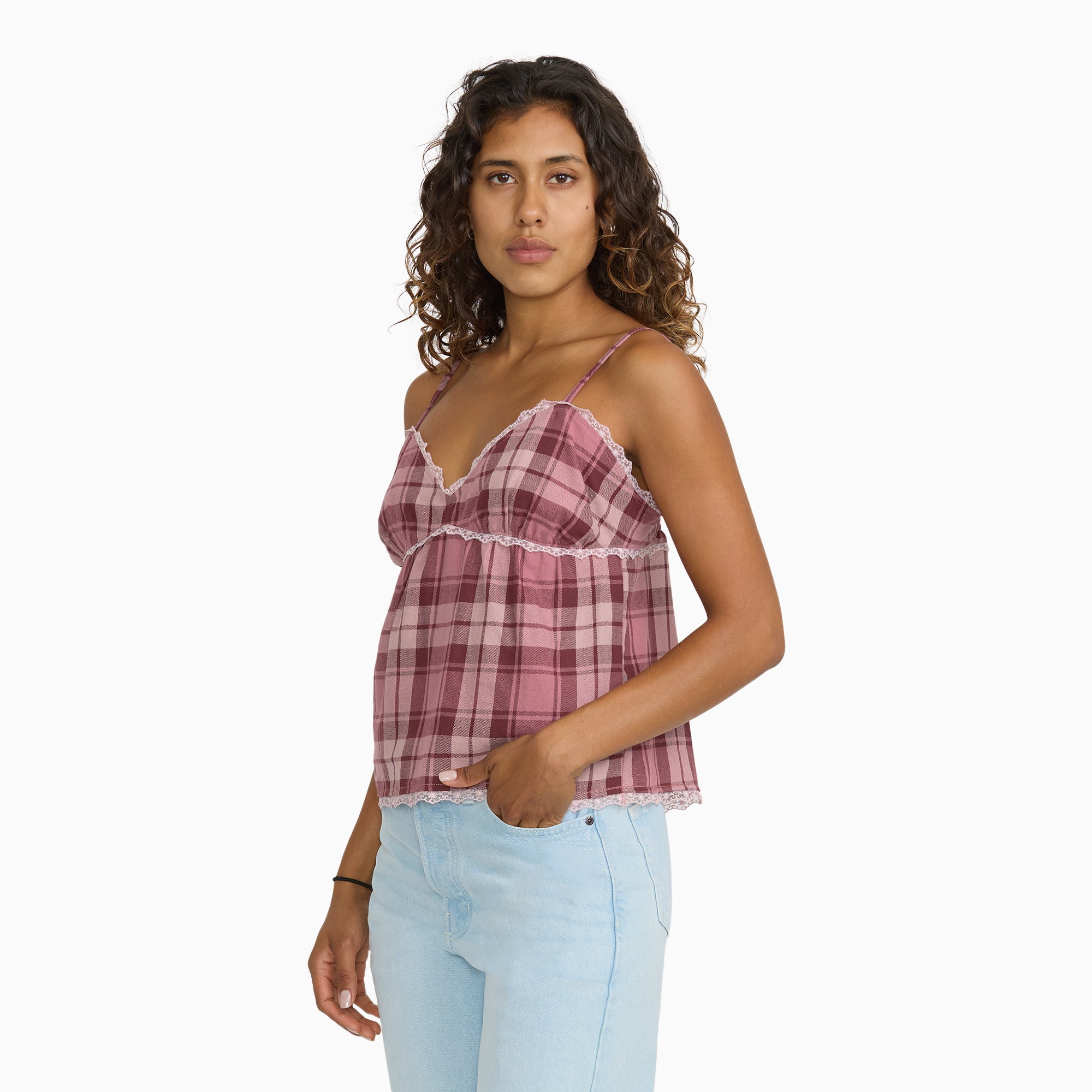 Juniors Lace Babydoll Tank - Image 3